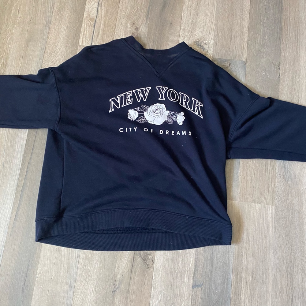 navy blue new york sweater